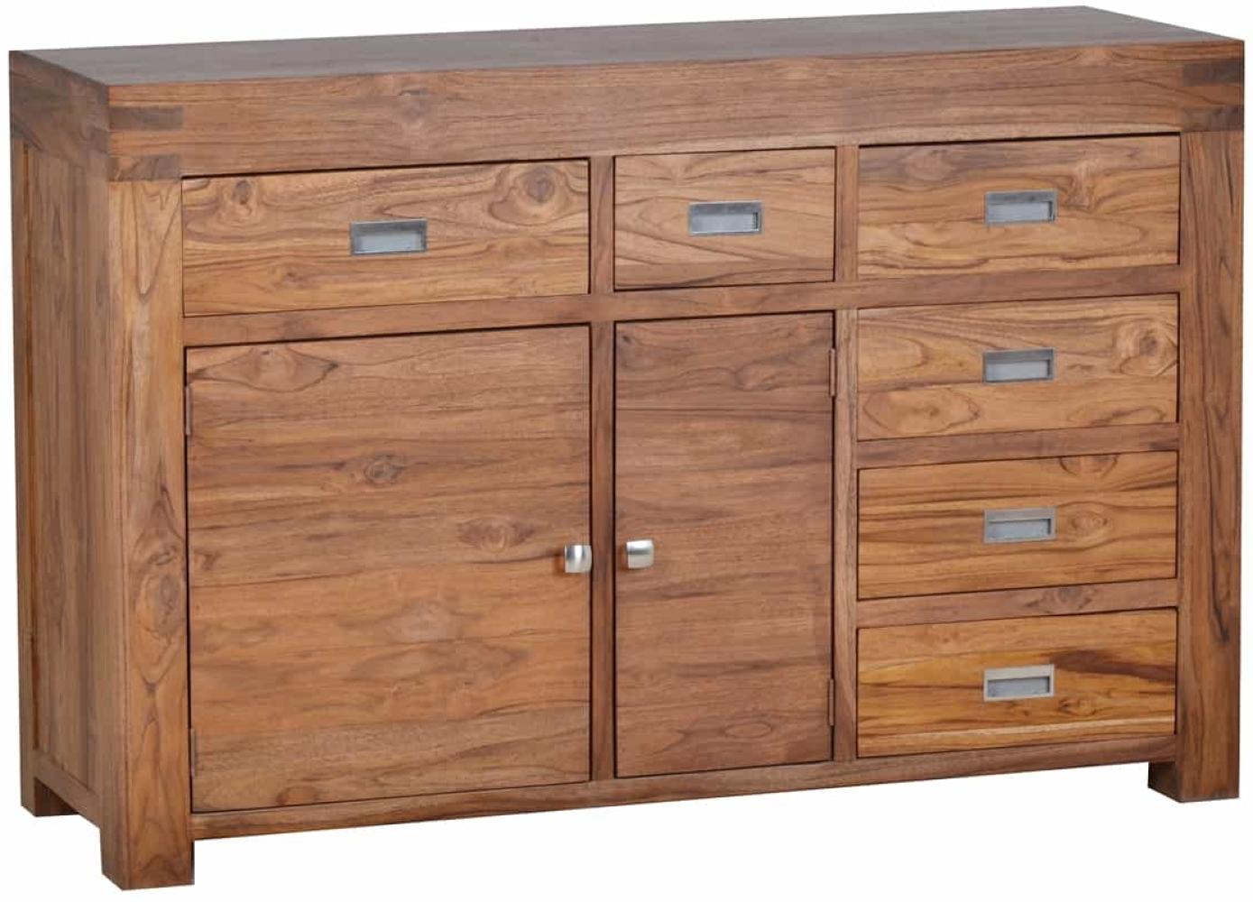 MiaMöbel Sideboard Masala - groß Massivholz Teak Modern Indien Indisch Bild 1