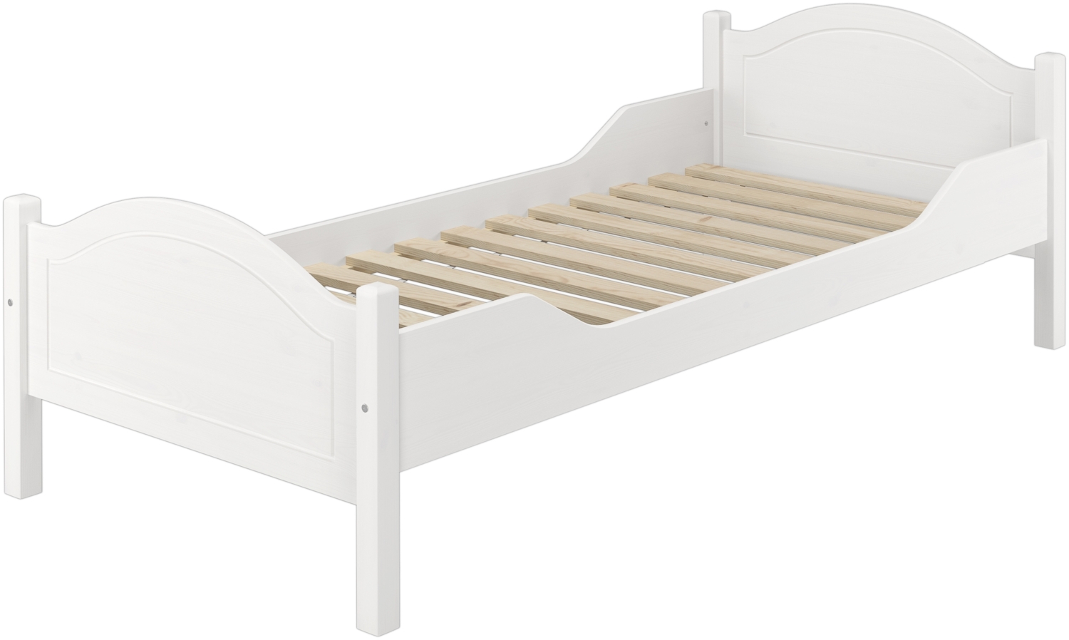 Einzelbett Kiefer weiß 90x200 Futonbett Bettrahmen Singlebett Lattenrollrost 60.30-09WFL Bild 1