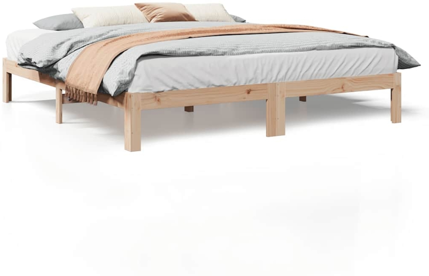 vidaXL Massivholzbett ohne Matratze 180x200 Kiefernholz 859223 Bild 1