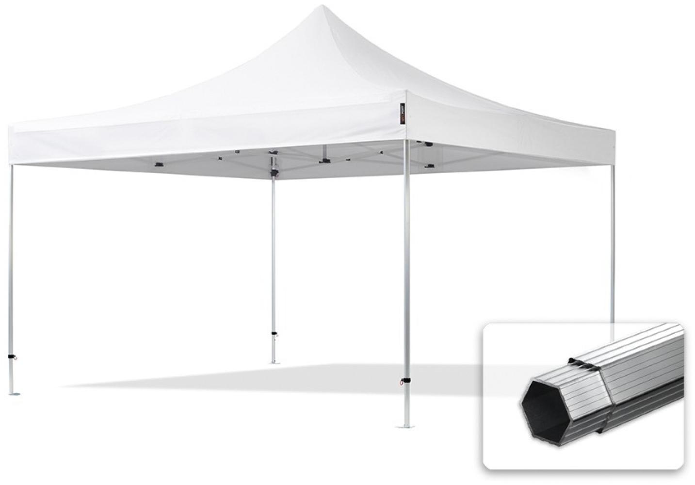 4x4 m Faltpavillon, PROFESSIONAL Alu 40mm, feuersicher, weiß Bild 1