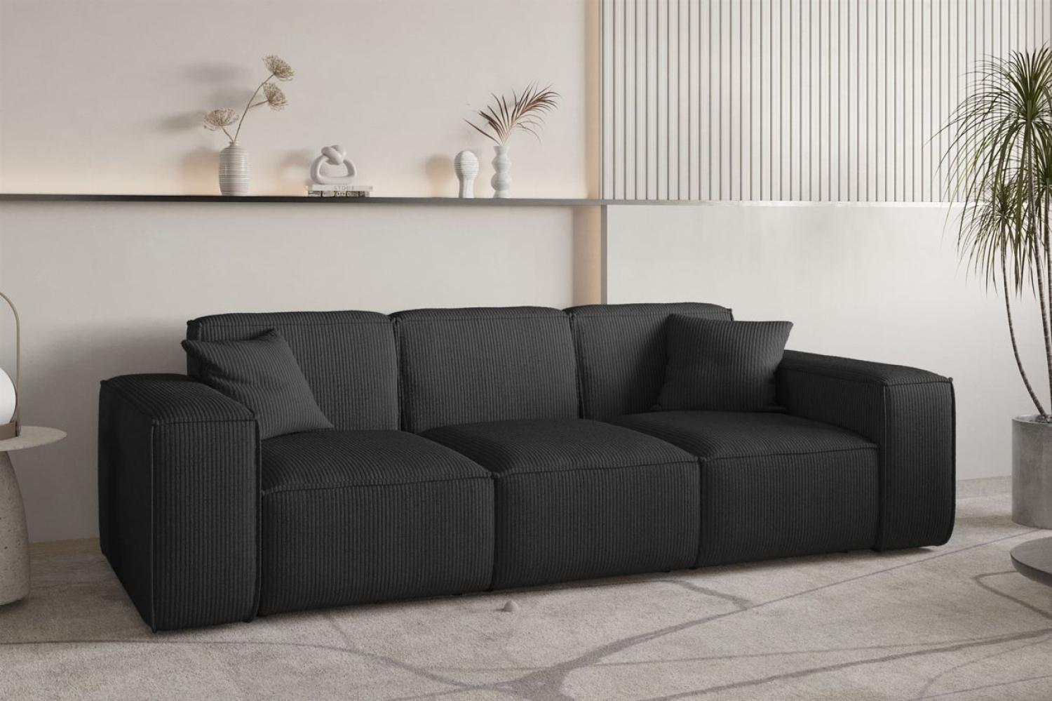 Sofa Designersofa CELES PREMIUM 3-Sitzer in Stoff Scala Schwarz Bild 1