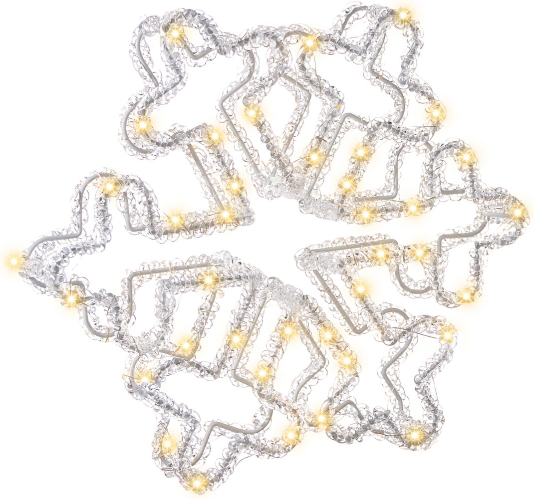 Gartendekoration LED SILVERAN Schneeflocke 28 cm Weiß Bild 1