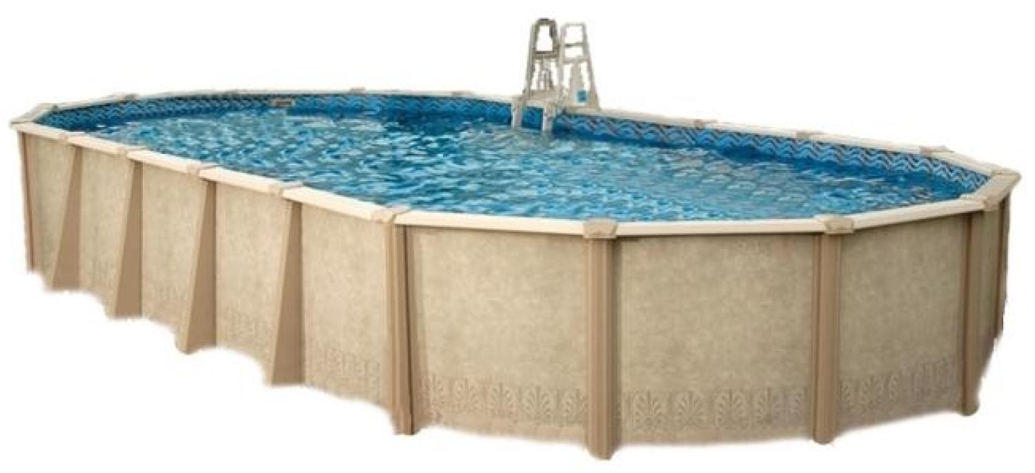 Interline Summer Stahl Schwimmbad Sunlake Set 3 | Blau | 975x490x132 cm | Inkl. 5 teiliges Zubehörpaket und Winterabdeckung Bild 1