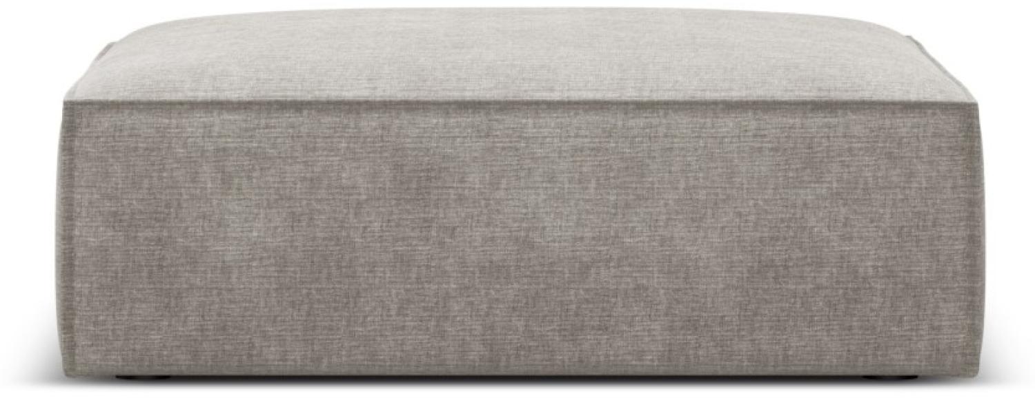 Micadoni Pouf Hocker Kaelle | Bezug Light Grey | Beinfarbe Black Plastic Bild 1