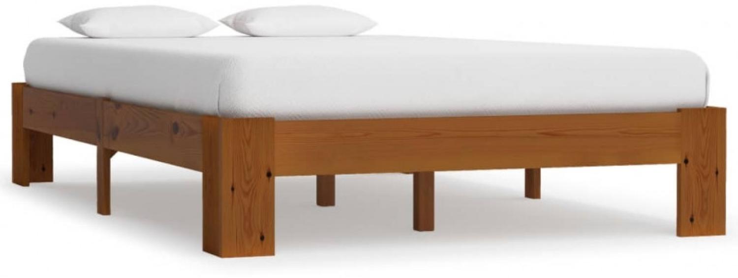 vidaXL Massivholzbett Hellbraun Kiefer 120x200 cm 283288 Bild 1
