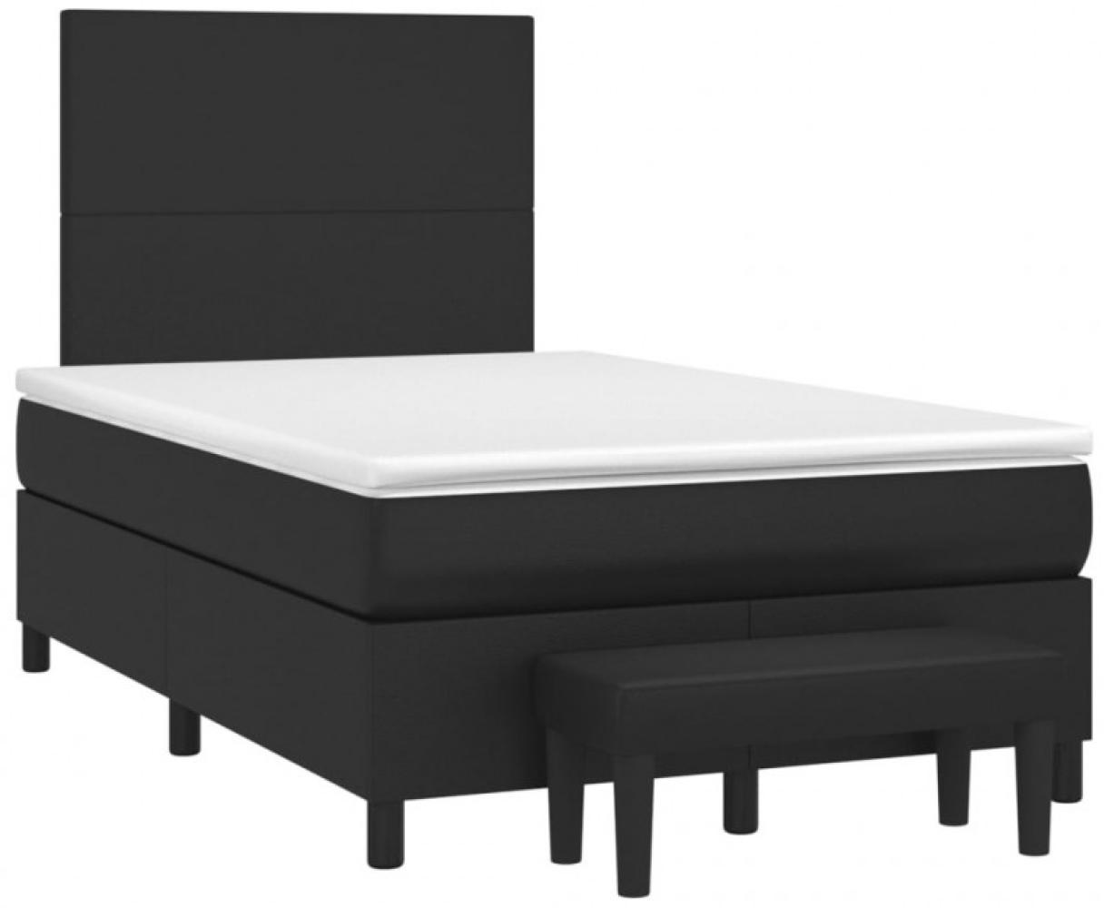 vidaXL Boxspringbett mit Matratze Schwarz 120x190 cm Kunstleder 3270439 Bild 1