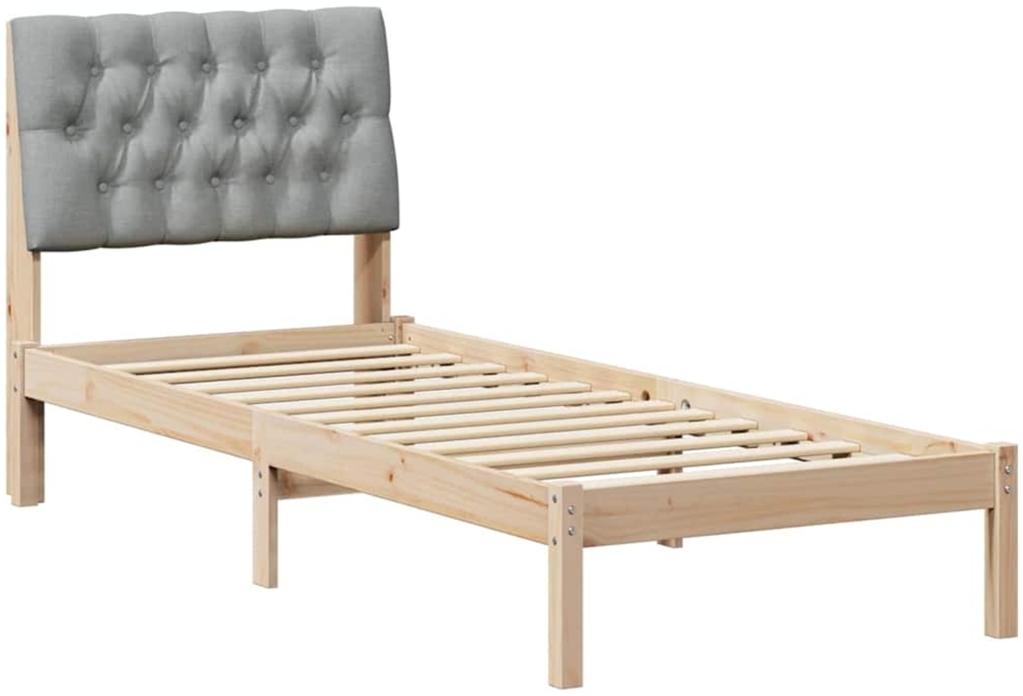 vidaXL Bettgestell mit gepolstertem Kopfteil Braun 80 x 200 cm 878849 Bild 1