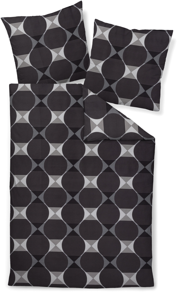 Janine Mako-Satin Bettwäsche 155x200,80x80 2 teilig J. D. 87103-08-510 anthrazit Bild 1