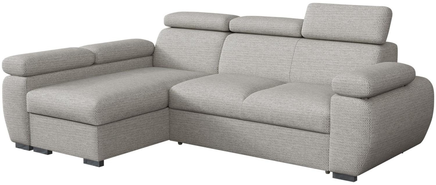 Ecksofa Boston Mini mit Schlaffunktion, Bettkasten, Einstellbare Kopfstützen (Aragon 80, Seite: Links, LC+2r) Bild 1