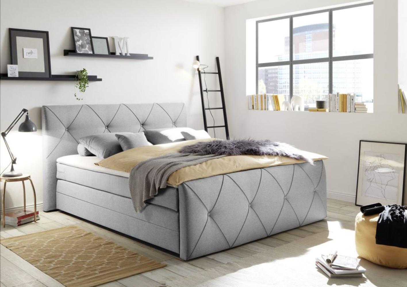 Boxspringbett 180 x 200 cm CALGARY 3, Silver H2 Bild 1