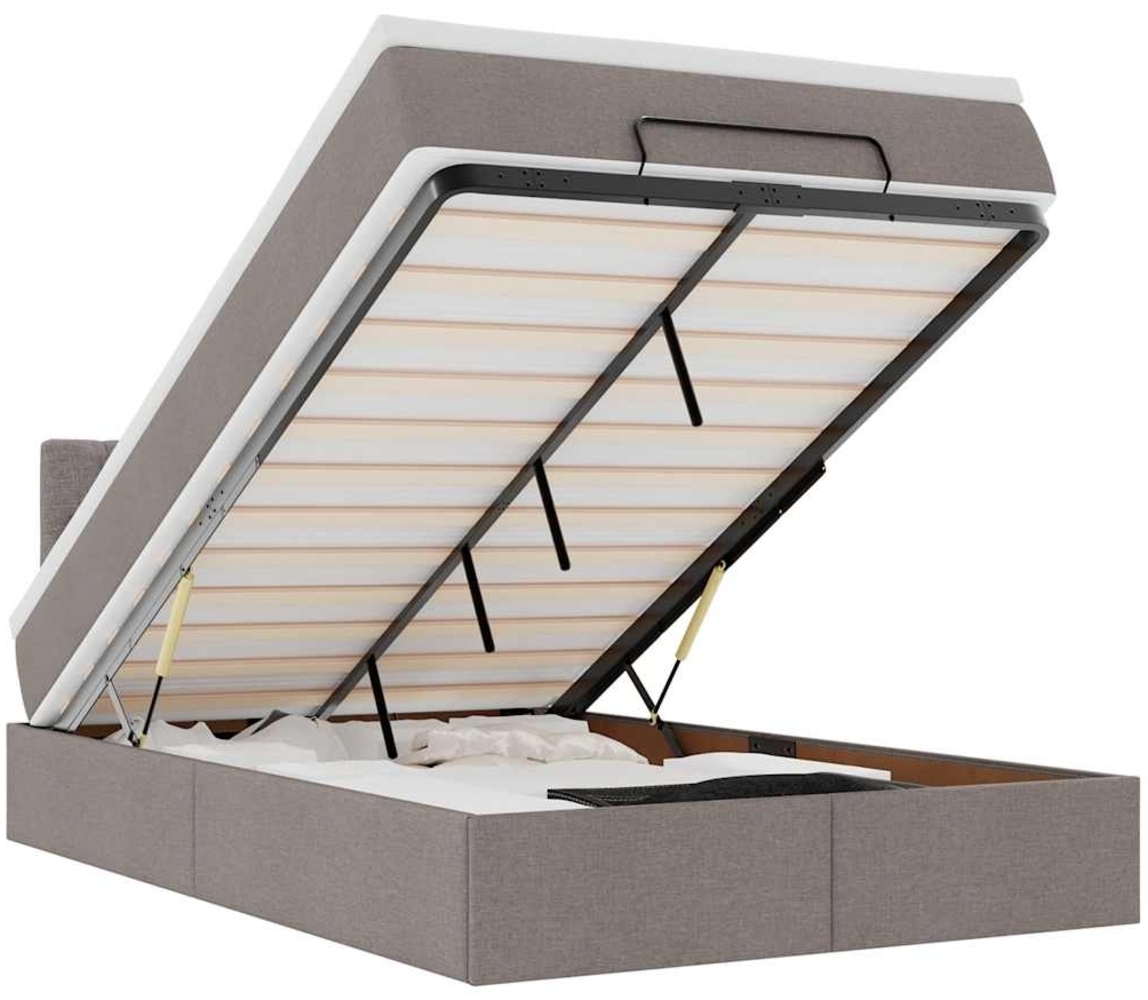vidaXL Ottoman-Bett mit Matratze Taupe 120x200 cm Stoff 3311536 Bild 1