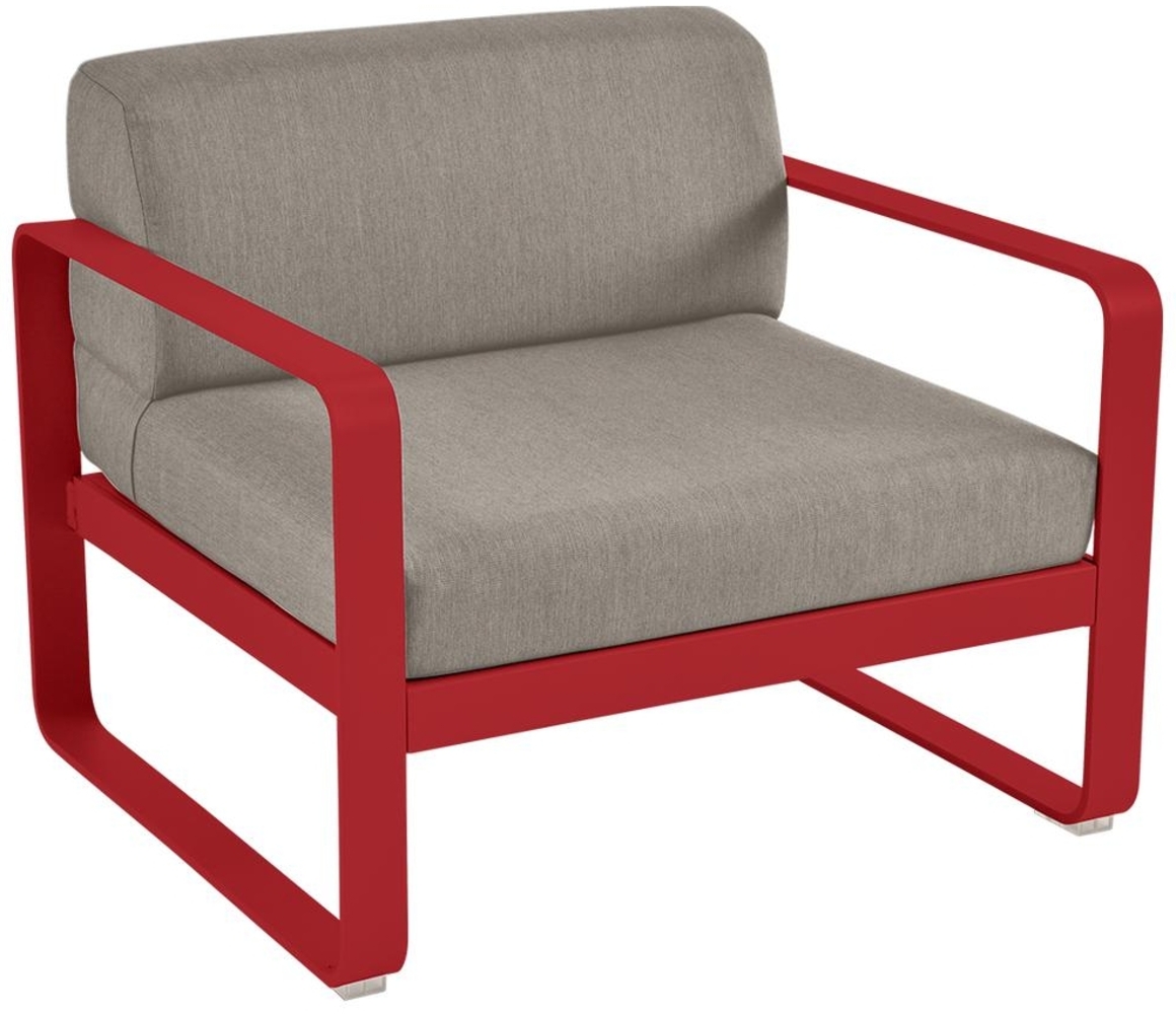 Bellevie Lounge-Sessel Outdoor 67 Mohnrot B8 Taupegrau Bild 1