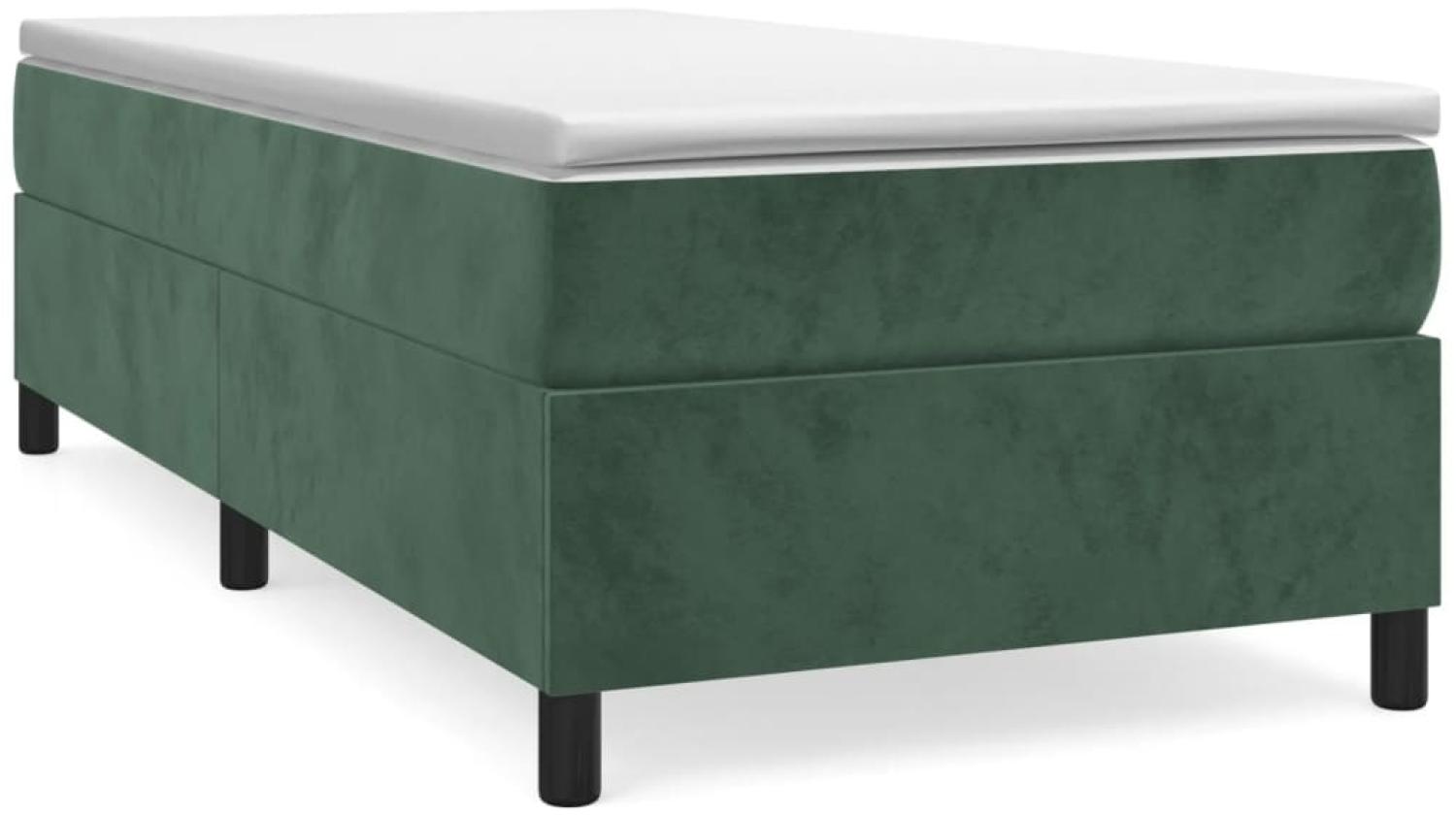 vidaXL Boxspringbett mit Matratze Dunkelgrün 80x200 cm Samt 3144648 Bild 1