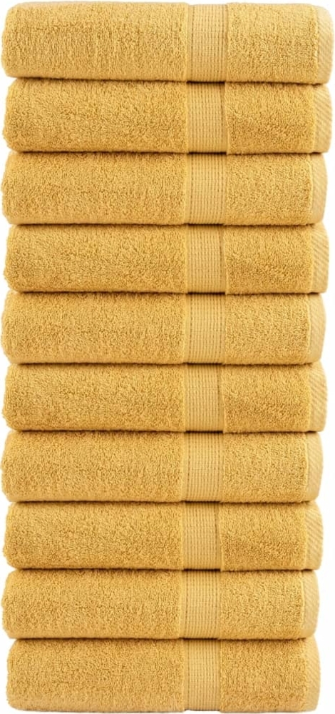 vidaXL Premium-Badetücher SOLUND 10 Stk. Gold 100x150 cm 600 g/m² 137289 Bild 1