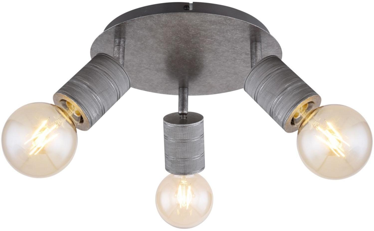 Globo Deckenlampe Deckenleuchte Deckenstrahler 3 Flammig Metall silber 54036-3 Bild 1