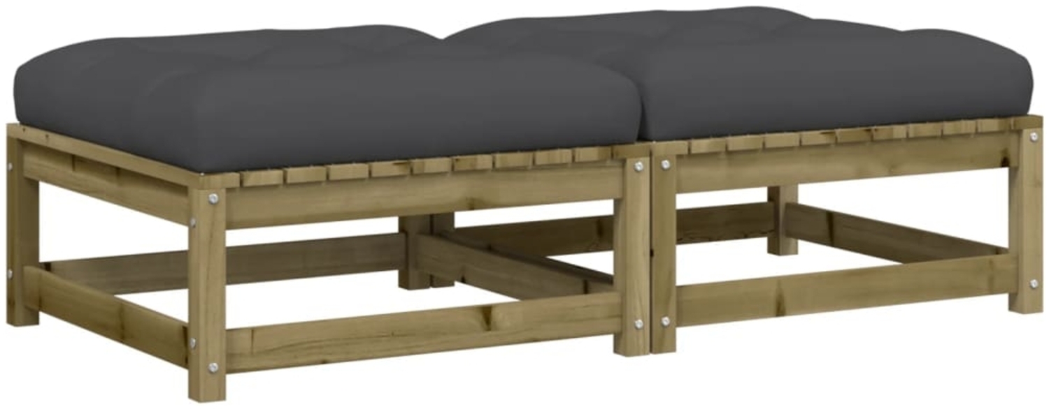 vidaXL Gartenhocker mit Kissen 2 Stk. Kiefernholz Imprägniert 838108 Bild 1