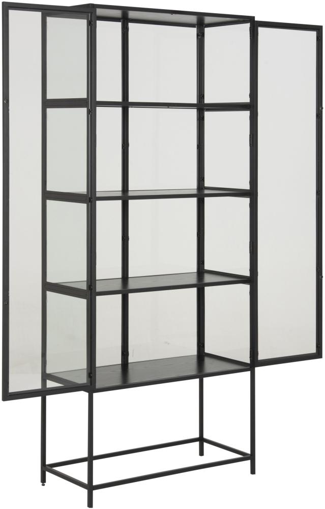 Vitrinenschrank Glas Vitrine Standvitrine Glasvitrine Wohnzimmer Schrank schwarz Bild 1