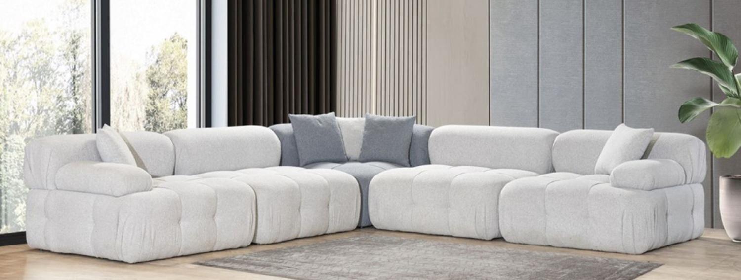 Casa Padrino Luxus Wohnzimmer Ecksofa Hellgrau / Grau 295 x 295 x H. 70 cm - Modulares 5 Teiliges Sofa - Hotel Sofa - Wohnzimmer Möbel - Hotel Möbel - Luxus Möbel Bild 1