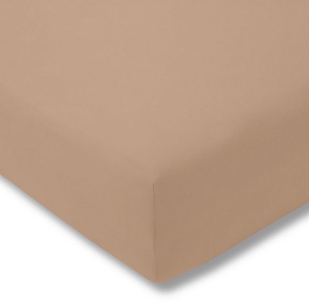 ESTELLA Spannbetttuch Zwirnjersey | Karamel | 100x200 cm | passend für Matratzen 90-120 cm (Breite) x 200-220 cm (Länge) | trocknerfest und bügelfrei | 97% Baumwolle 3% Elastan Bild 1