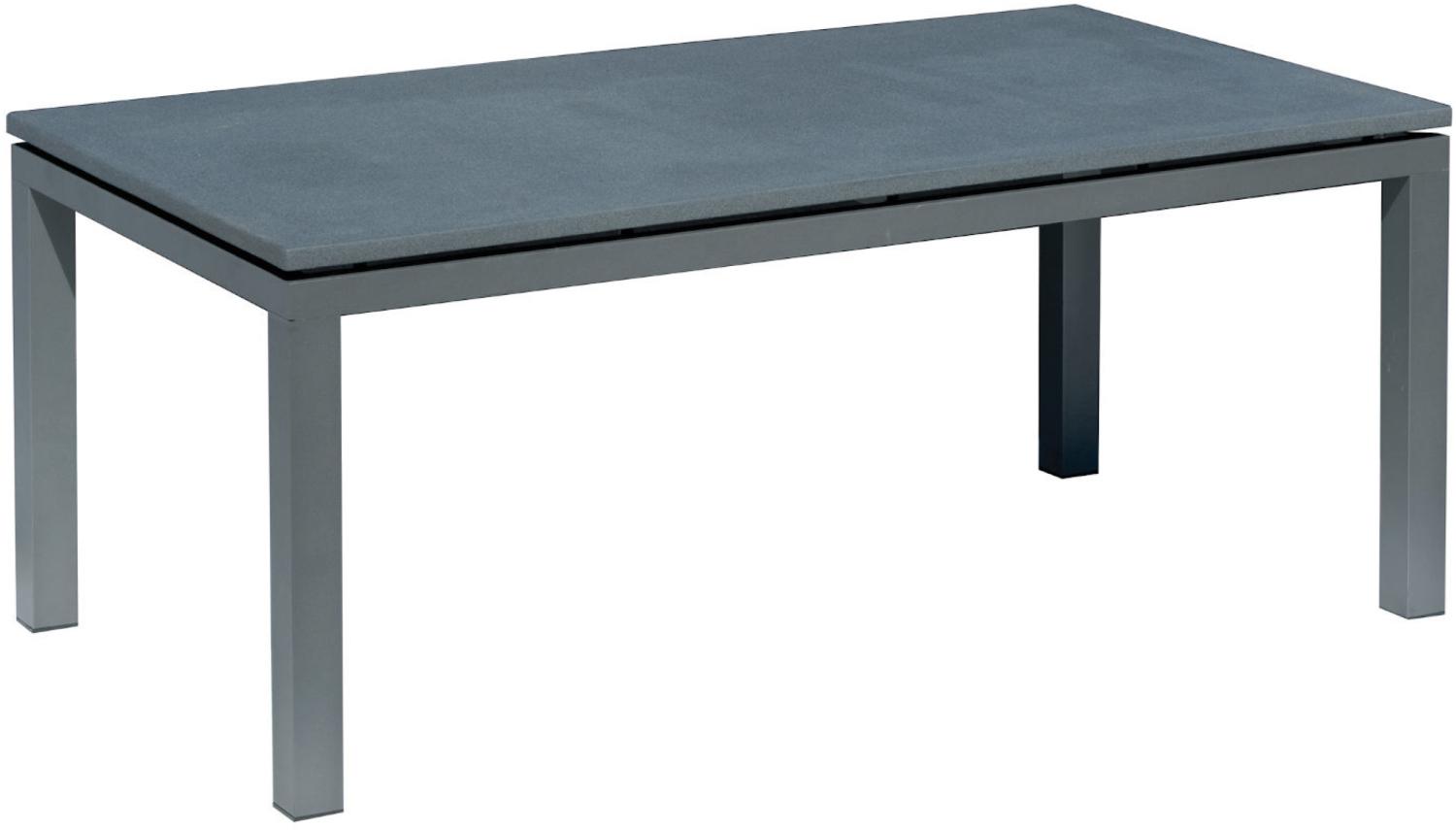 Inko Steintisch Sina Aluminium grau/Spraystone grau-mokka Größe wählbar 150x90x74,5 cm Bild 1