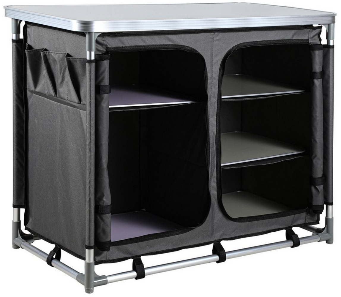 Clanmacy Campingtisch Campingküche aus Alu, 164.5x52x104cm, inkl. Tragetasche, faltbar (1 Tisch ink. Tragetasche), Tischplatte aus MDF Bild 1
