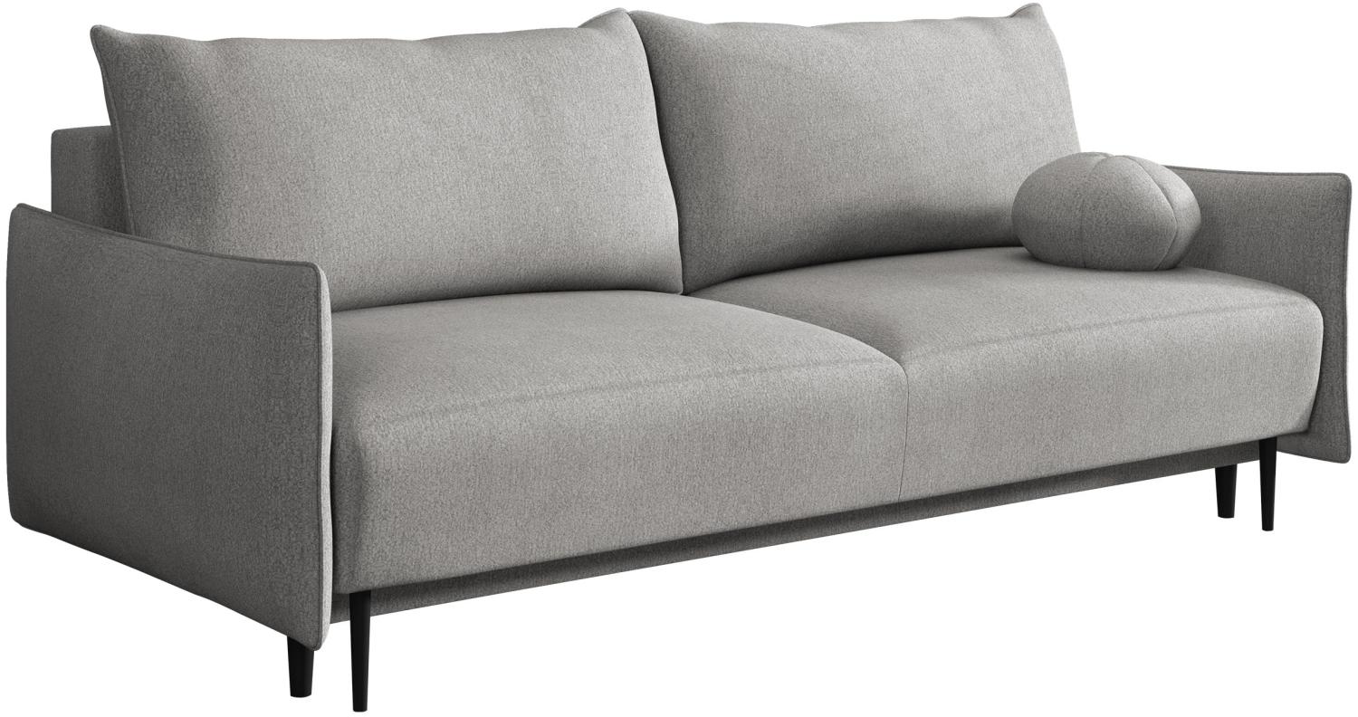 Sofa Dravolt mit Schlaffunktion, Bequeme 3 Sitzer Schlafsofa mit Bettkasten (Farbe: Velo 633) Bild 1