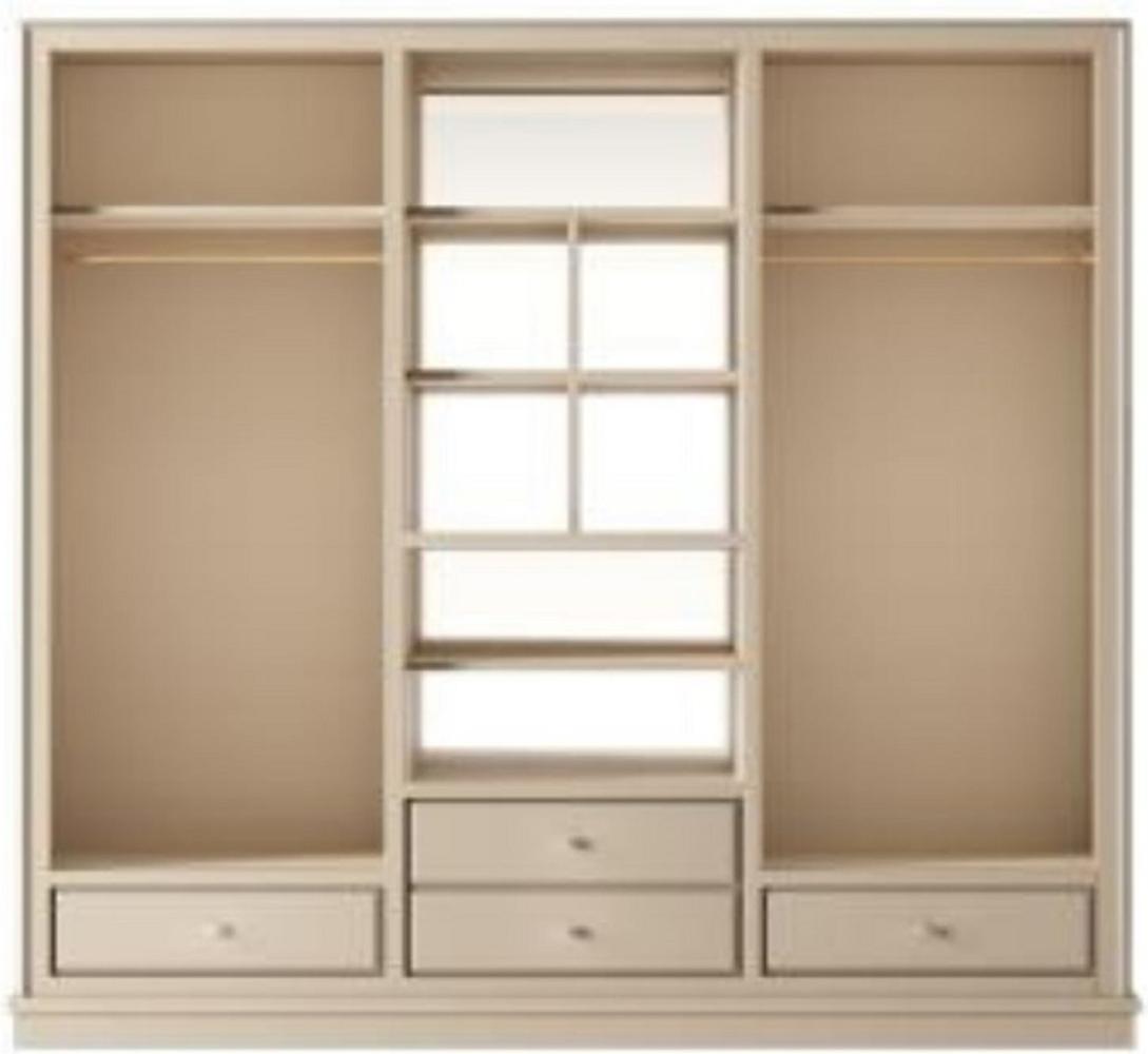 Casa Padrino Luxus Kleiderschrank Beige 200 x 60 x H. 200 cm - Offener Schlafzimmer Schrank - Schlafzimmer Möbel - Hotel Möbel - Luxus Möbel - Luxus Einrichtung - Schlafzimmer Einrichtung Bild 1