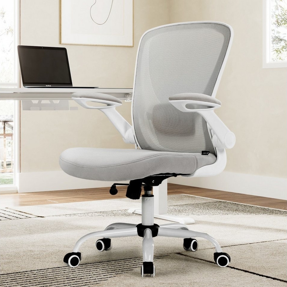 EE EUREKA ERGONOMIC Chefsessel Bürostuhl Ergonomisch Office Schreibtischstuhl Schmetterlingsrücken (Arbeitssessel Wippfunktion 90°-105°, Tragfähigkeit 150KG), Computerstuhl höhenverstellbarer mit Klappbaren Armlehnen Bild 1