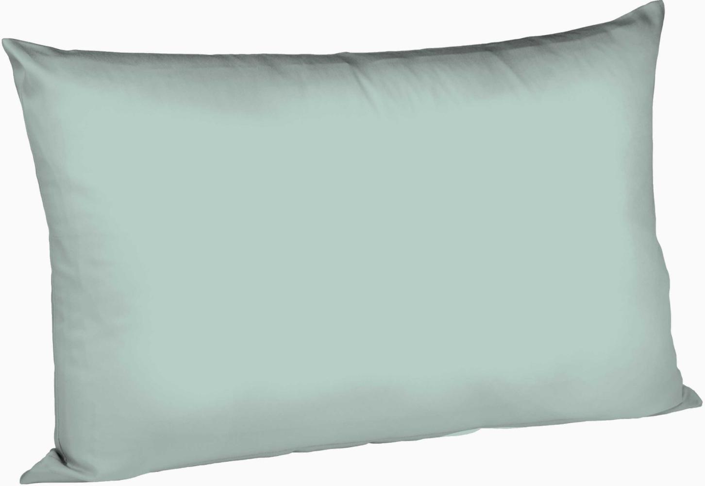 Fleuresse Mako-Satin-Kissenbezug uni colours aqua 6078 Größe 50 x 70 cm Bild 1