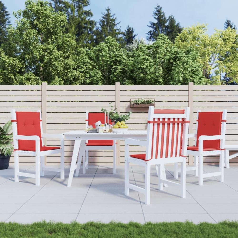 vidaXL Gartenstuhlauflagen für Niedriglehner 4 Stk. Rot 100x50x3 cm 47559 Bild 1