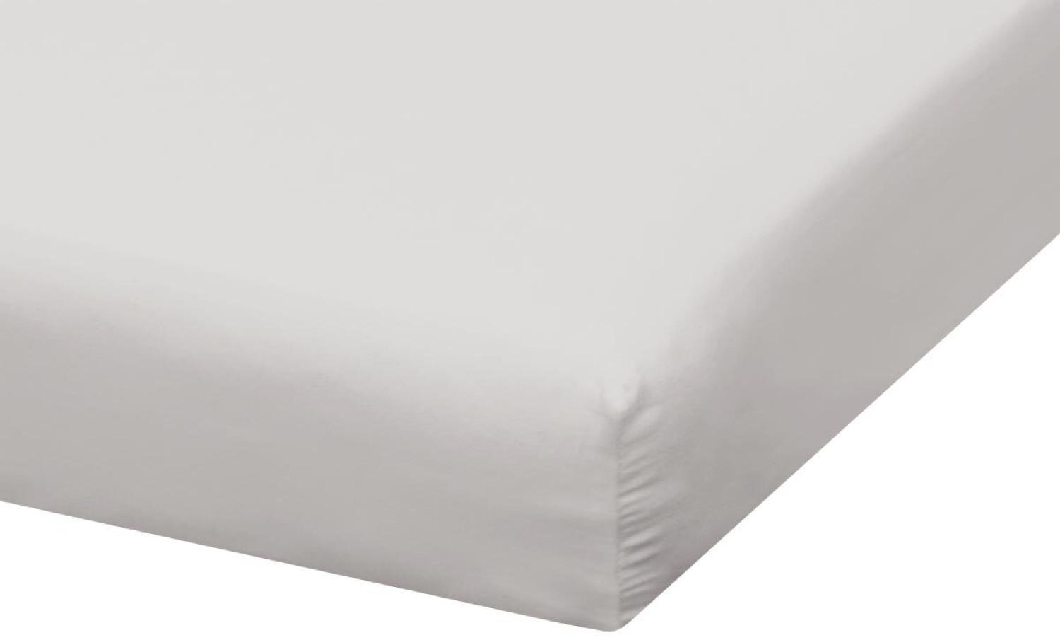 Traumschlaf Zwirn Jersey Boxspring Spannbetttuch für Topper Premium|140x200 - 160x220 cm| platin Bild 1