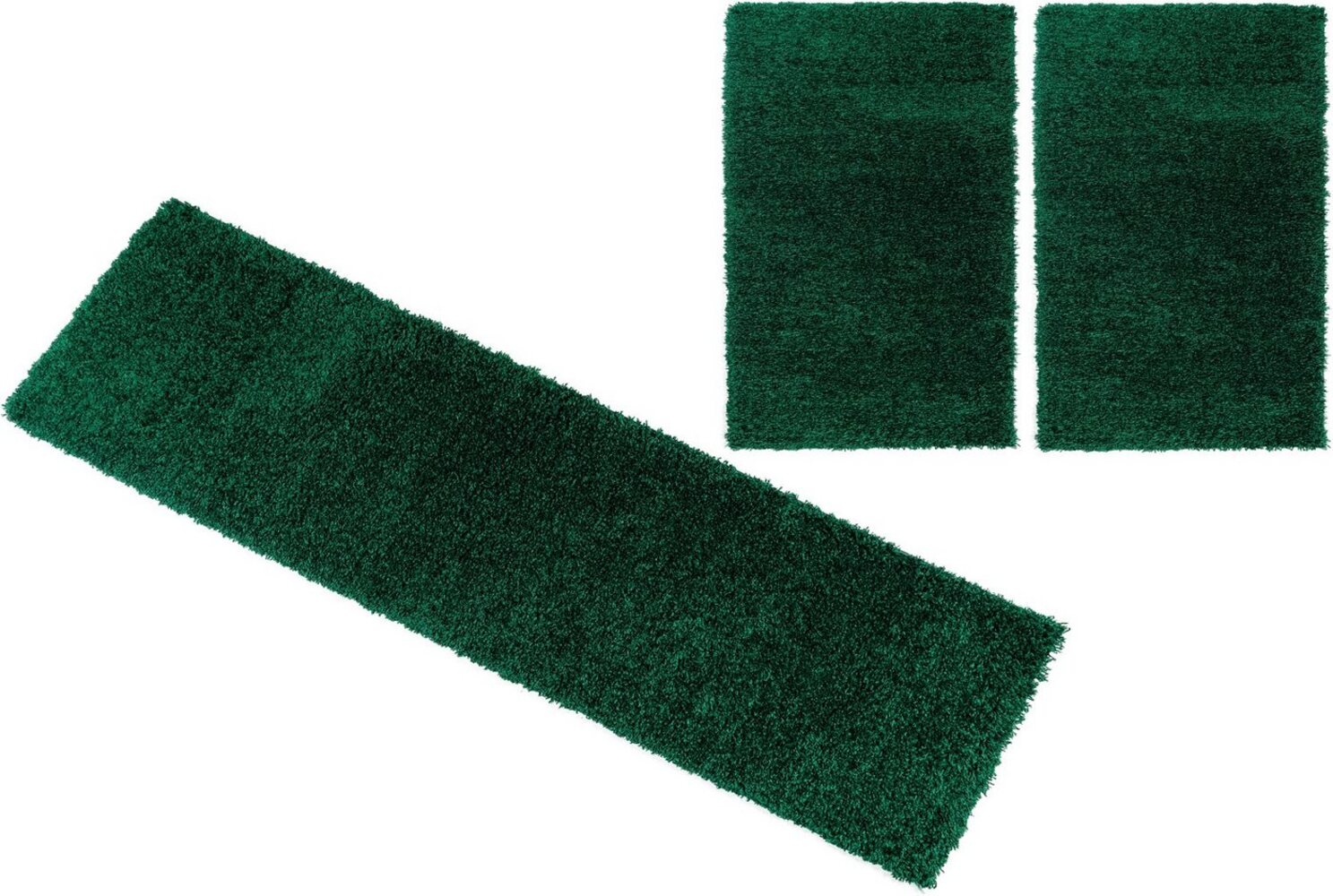 Bruno Banani Bettumrandung Shaggy Soft, Höhe 30 mm, (3-tlg), gewebt, Uni-Farben, besonders weich, Bettvorleger, Läufer-Set Bild 1