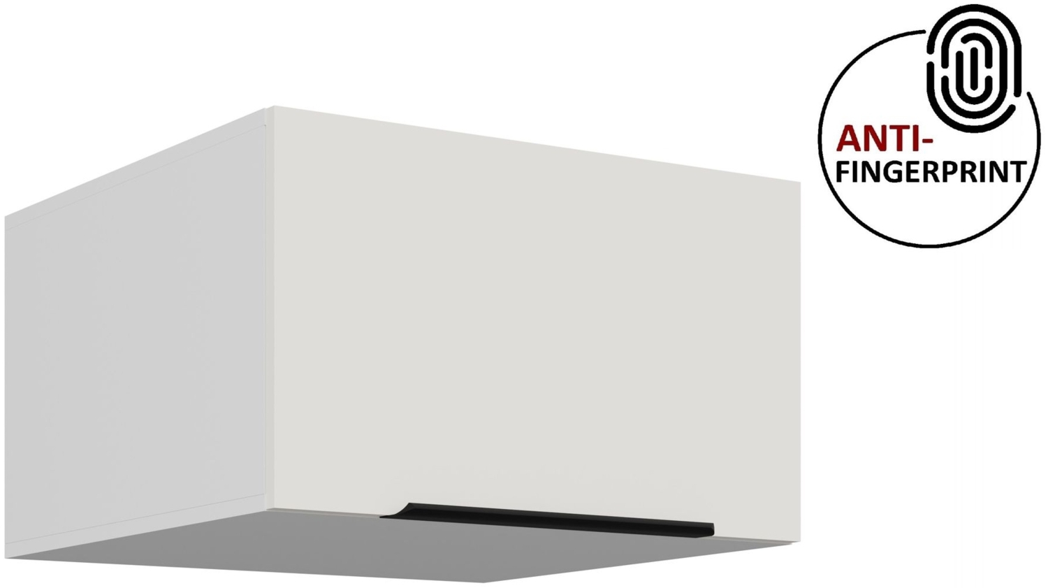 Küchen Aufsatzschrank 60 cm ARIA Weiss ultra matt + Weiss matt, hochwertige Fronten mit Anti Fingerprint Beschichtung Küchenzeile Küchenblock Bild 1