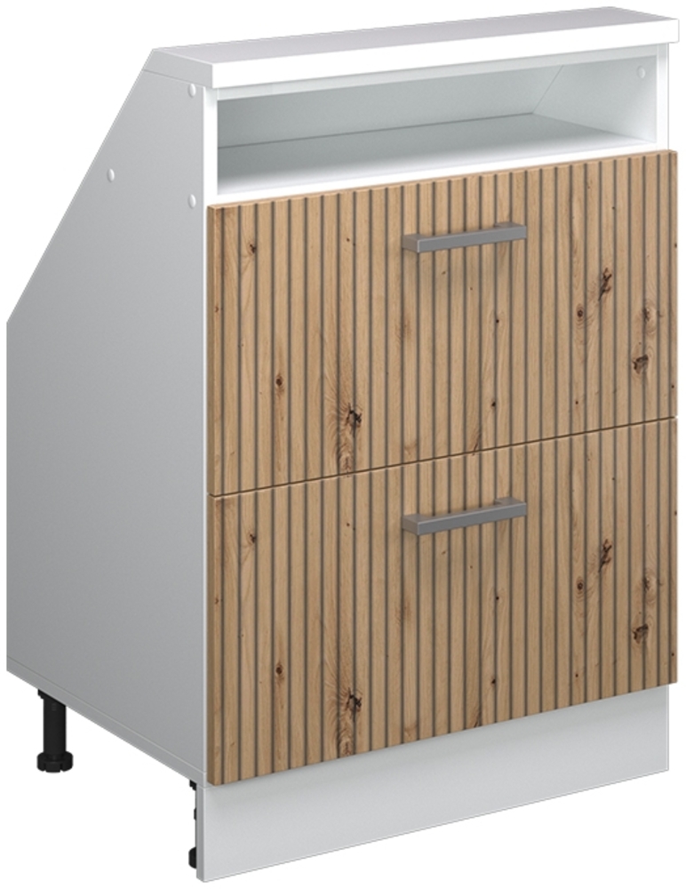 Küchenschrank für Dachschrägen R-Line Artisan-Eiche 60 cm mit 2 Schubladen Vicco Bild 1