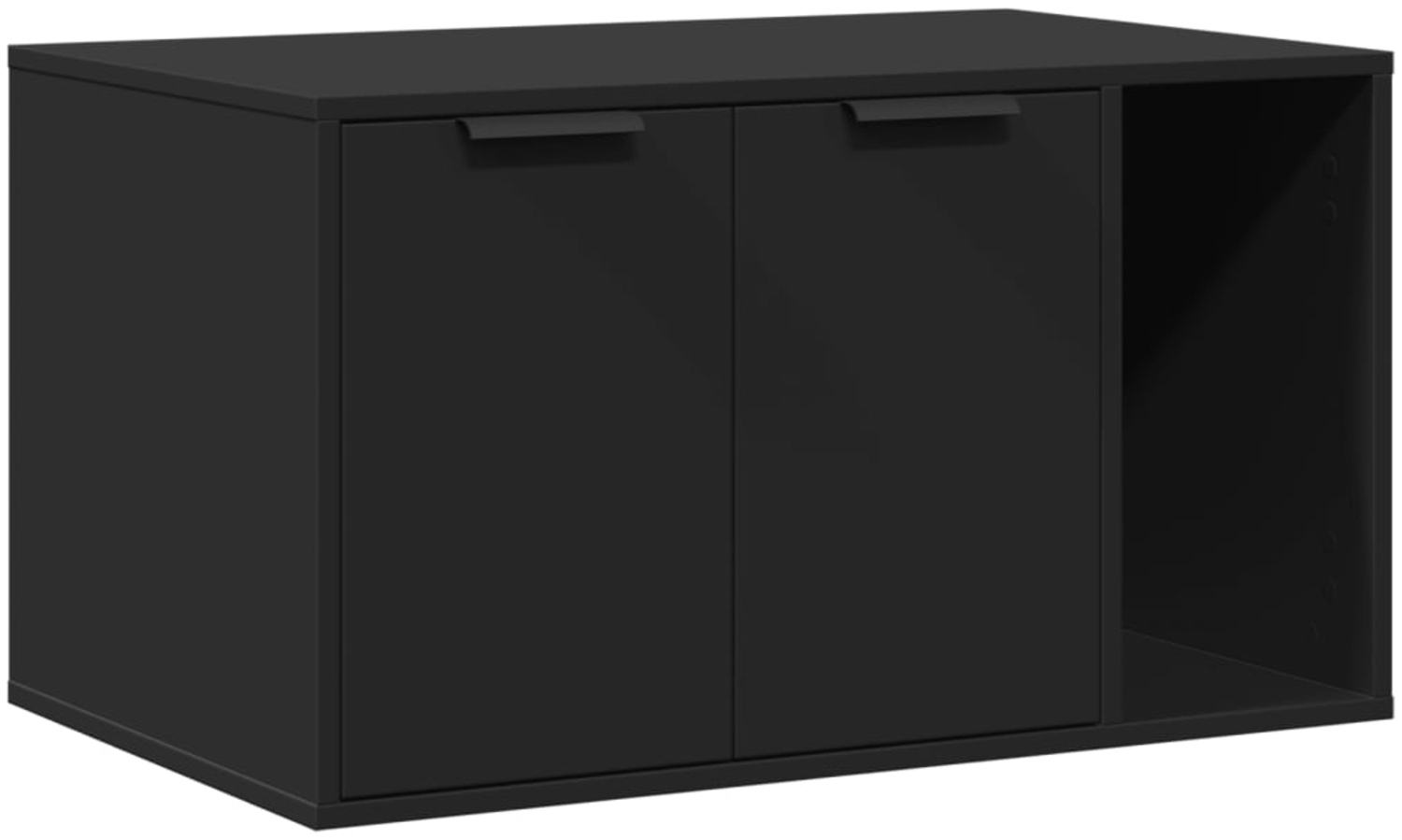 vidaXL Katzenklo Schwarz 80x50x45 cm Holzwerkstoff 857734 Bild 1