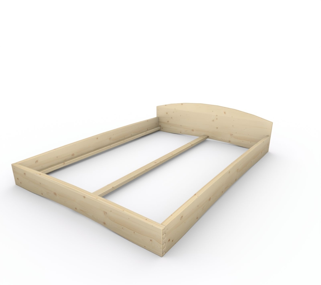 Holzbett (Fichte) "Rosi" 160 x 220 cm 20 cm mit Kopfteil Massivholzbett Bett Bild 1