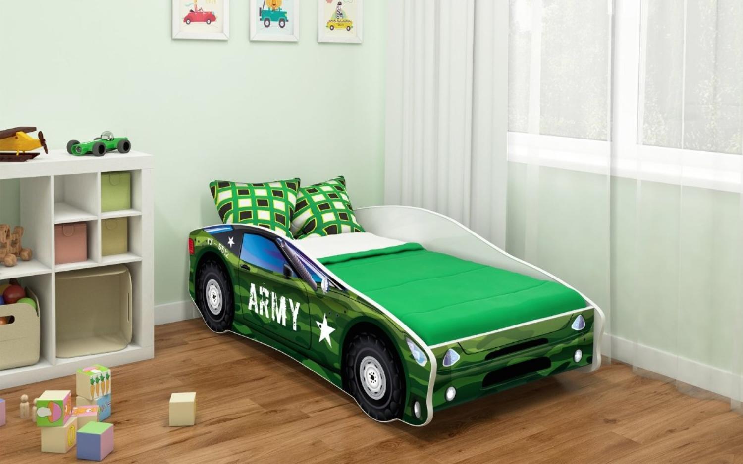 Kinderbett Car mit verschiedenen Motiven 140x70 Army Bild 1