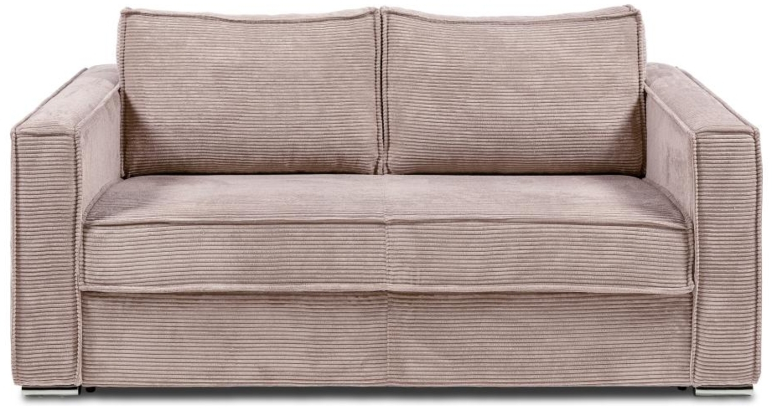 Vente-unique - Schlafsofa mit Matratze 3-Sitzer - Cord - Rosa - Liegefläche 140 cm - Matratze 22 cm mit Memory Schaum - LORETO Bild 1