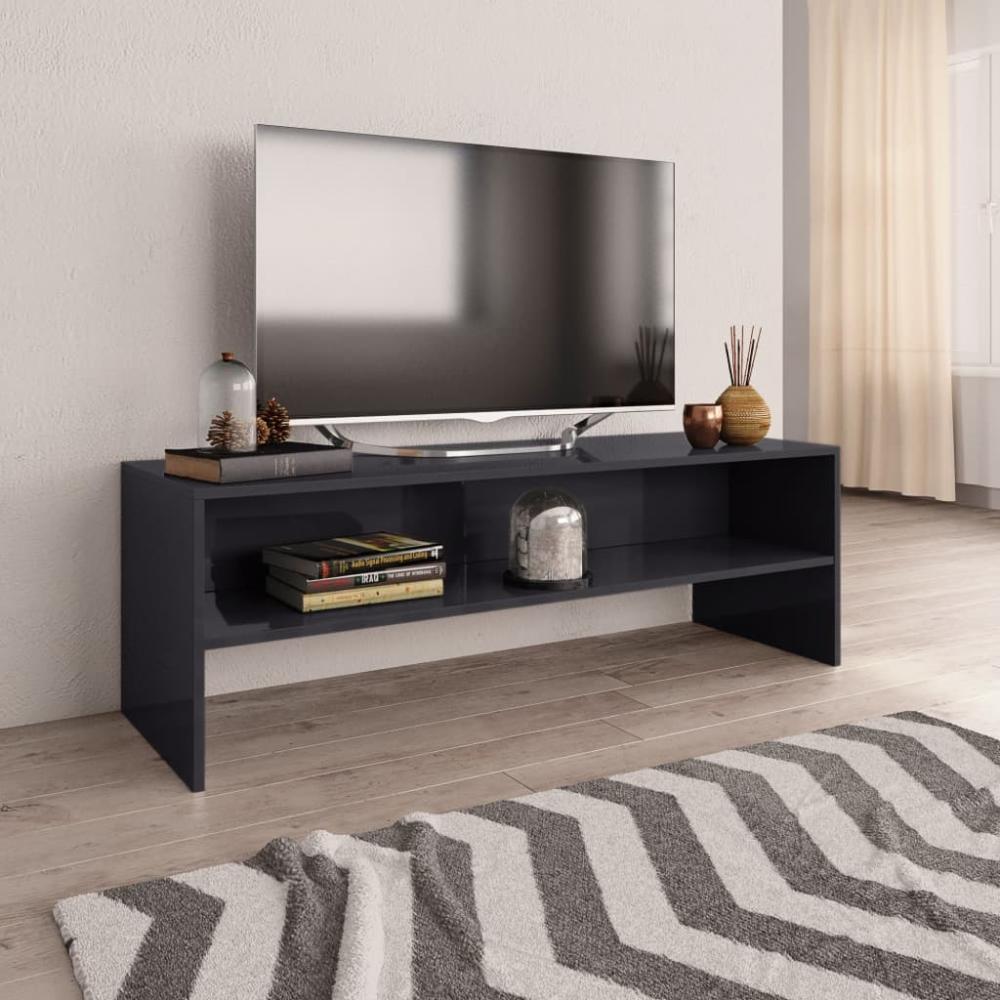 TV-Board >297718< (LxBxH: 120 x 40 x 40 cm) in Hochglanz-Grau - 120 x 40 x 40 (LxBxH) Bild 1