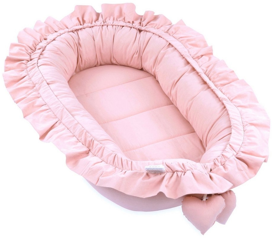 Babynestchen Baumwolle Kuschelnest für Neugeborene 90x50 cm - Baby Nestchen Bett Kokon Baumwolle Schmutziges Rosa Bild 1
