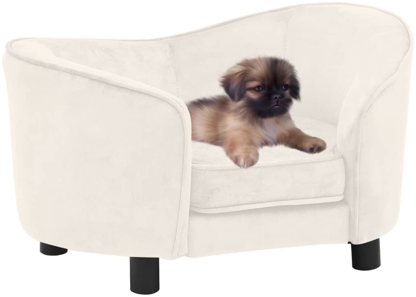 vidaXL Hundesofa Creme 69x49x40 cm Plüsch 171025 Bild 1