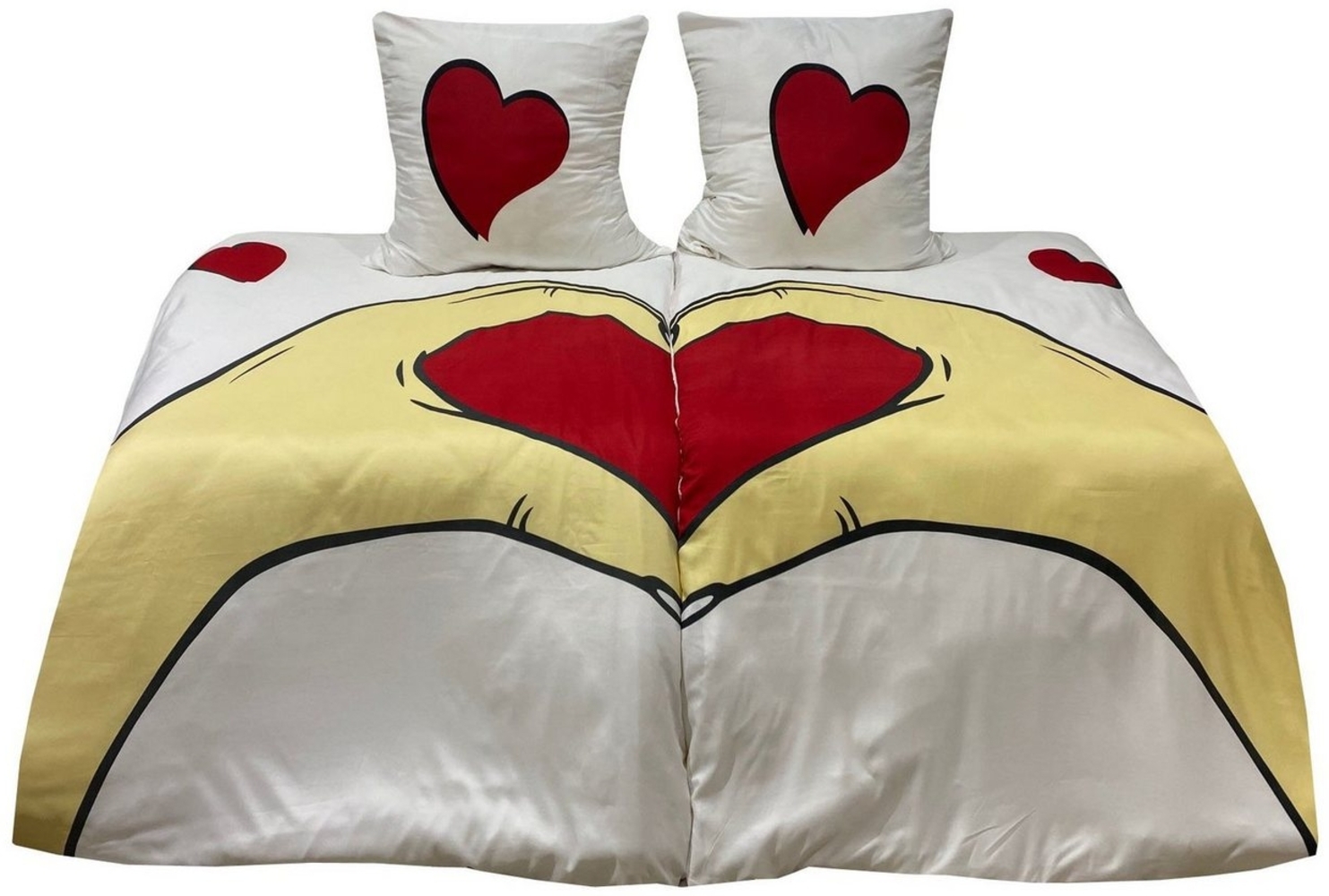 Leonado Vicenti Bettwäsche Allergiker geeignet 135x200, Microfaser, 4 teilig, Partnerbettwäsche Herz Bild 1