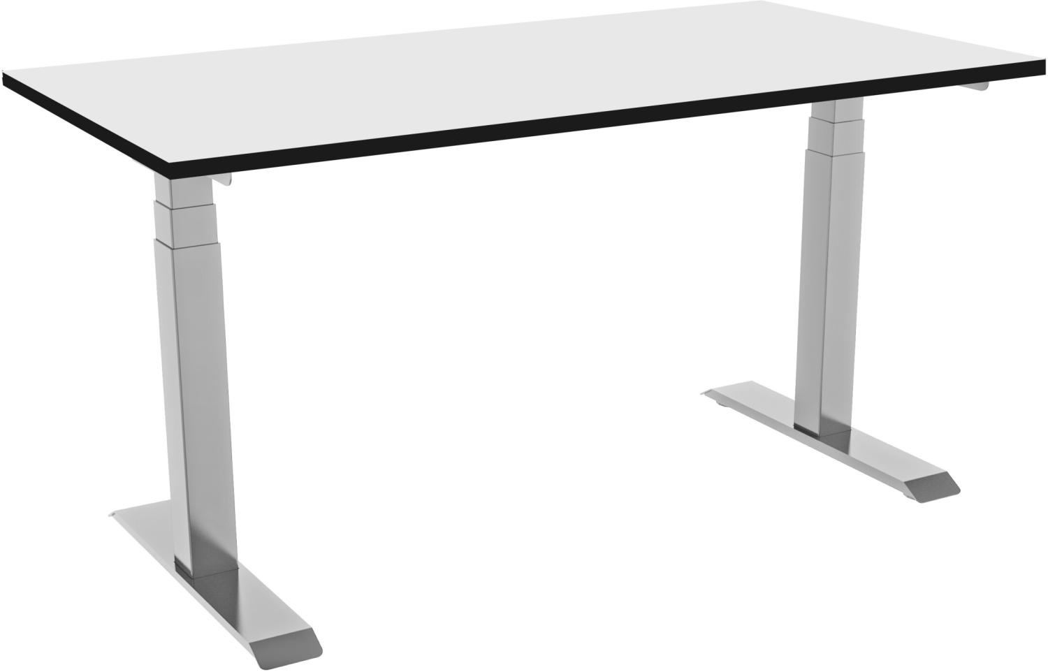 celexon elektrisch höhenverstellbarer Schreibtisch Professional eAdjust-58123 - weiß, inkl. HPL Tischplatte 125x75 cm Bild 1