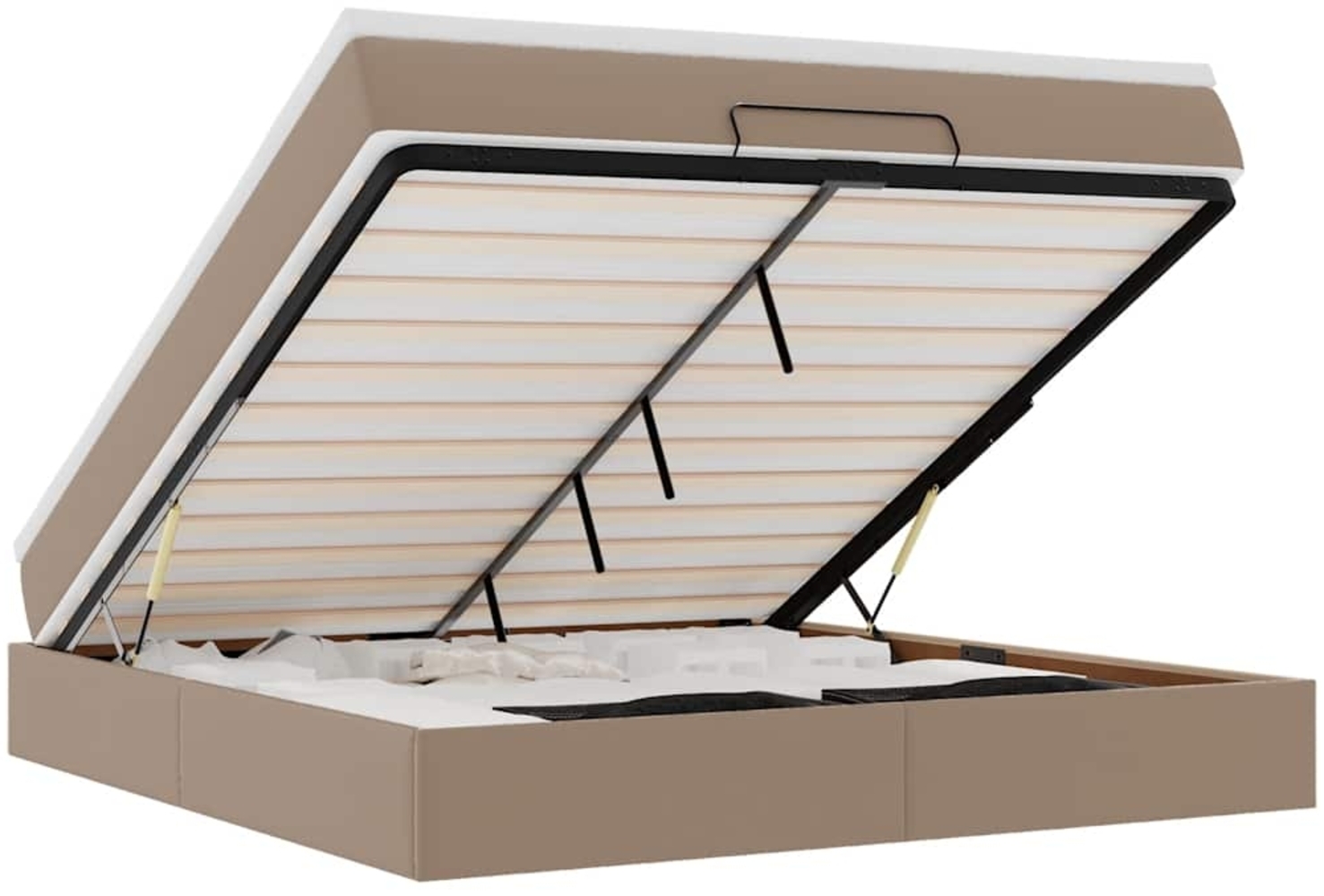 vidaXL Ottoman-Bett mit Matratze Cappuccino-Braun 160x200cm Kunstleder 3311050 Bild 1