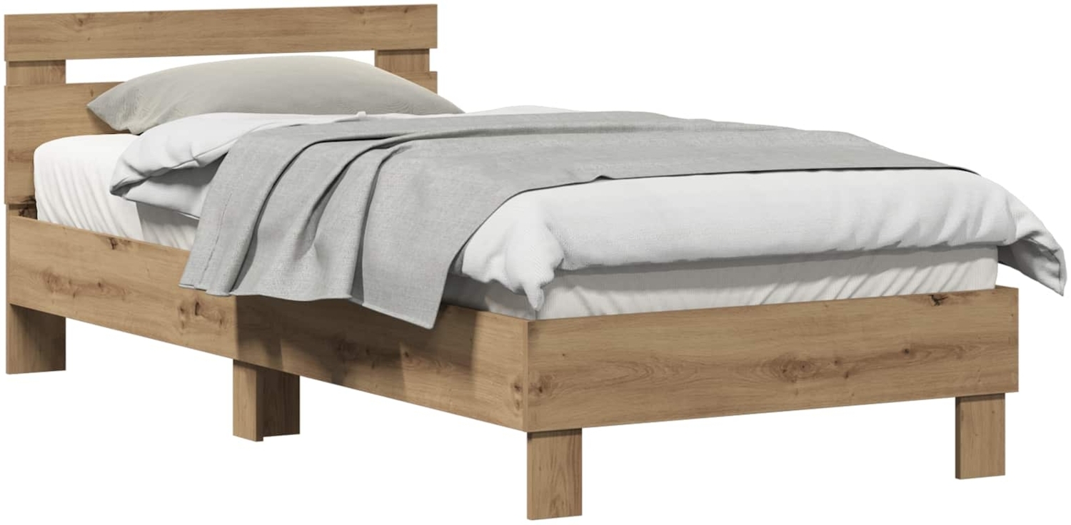 vidaXL Bettrahmen Artisan-Eiche 203 x 95 x 70 cm Holzwerkstoff 874113 Bild 1