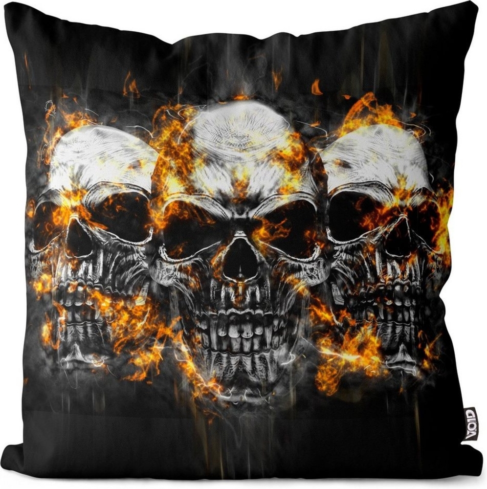 VOID Kissenbezug, (1 Stück), Sofa-Kissen Totenköpfe Hard Rock Kissenbezug Totenkopf Schädel Halloween Knochen Tot Gothic Bild 1