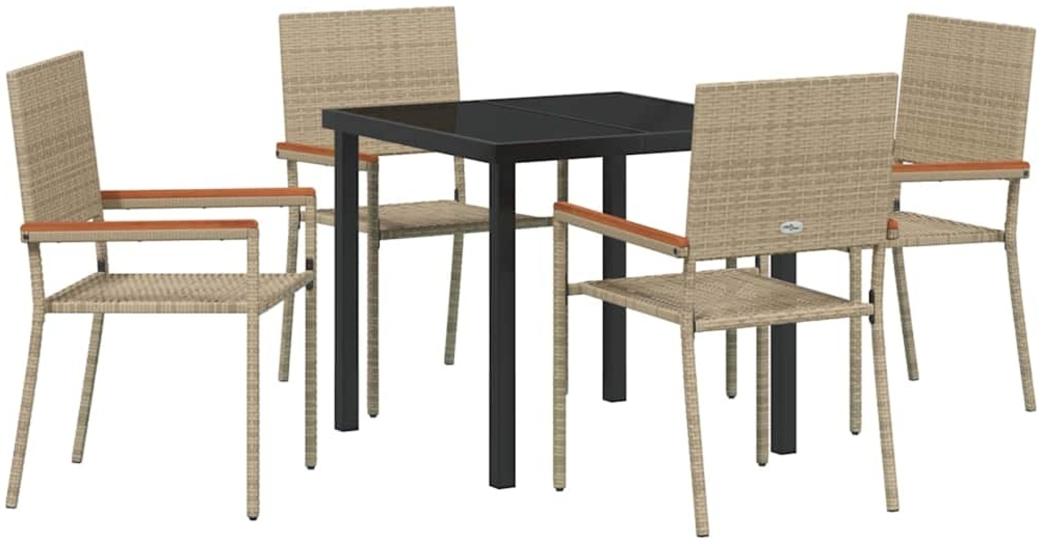 vidaXL Garten Essgruppe 5 pcs Beige Poly Rattan 3379717 Bild 1