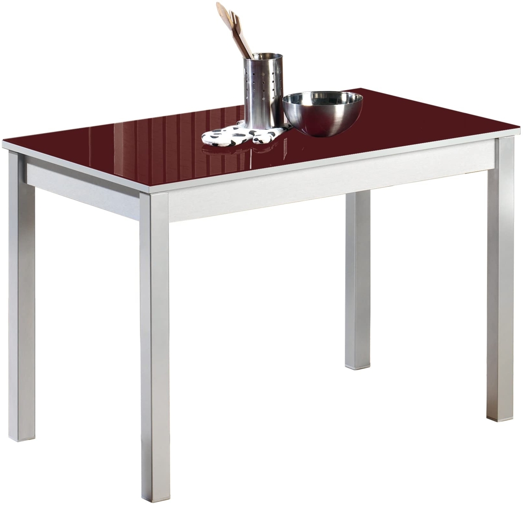 ASTIMESA Fija Küchentisch, Metall, Bordeaux, 100x60 cm Bild 1