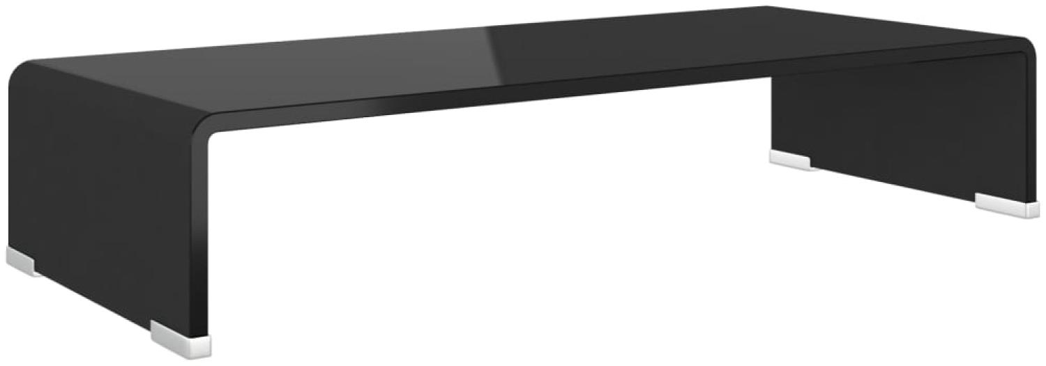 vidaXL TV-Tisch/Bildschirmerhöhung Glas Schwarz 60x25x11 cm 244135 Bild 1