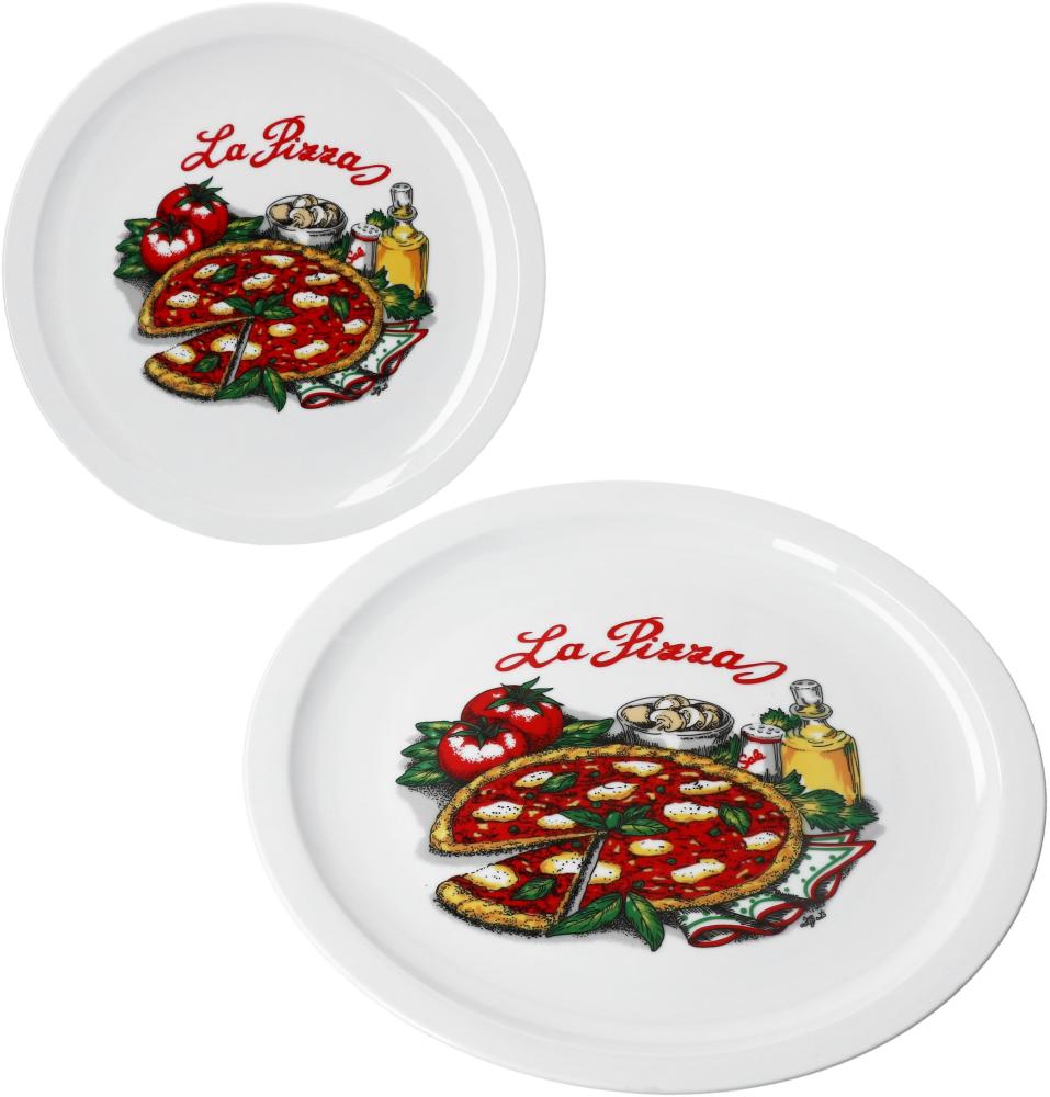 2er Set La Pizza Pizzateller Ø30,5cm 2 Personen XL-Teller Pizza-Dekor Platte Bild 1